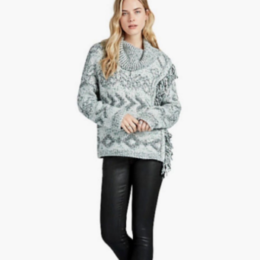 Lucky Brand Thick Gray Turtle Neck Sweater